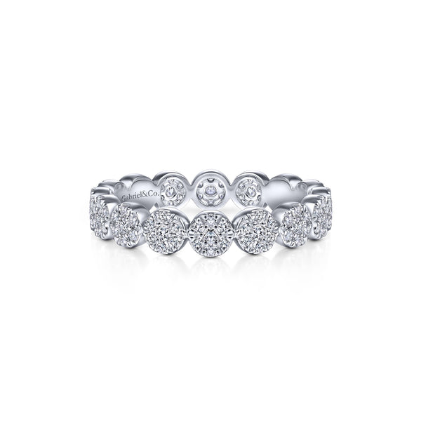 14K White Gold Diamond Disc Eternity Band-Rings-gabriel & co-