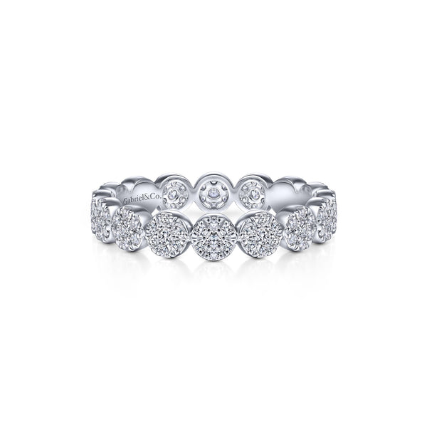 14K White Gold Diamond Disc Eternity Band