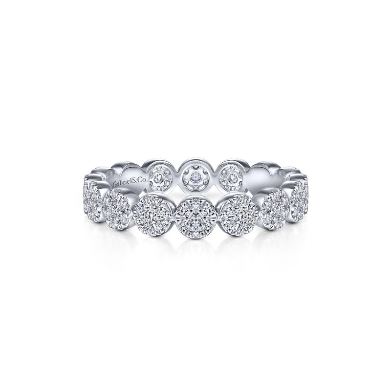 14K White Gold Diamond Disc Eternity Band-Rings-gabriel & co-