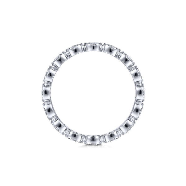 14K White Gold Diamond Disc Eternity Band-Rings-gabriel & co-
