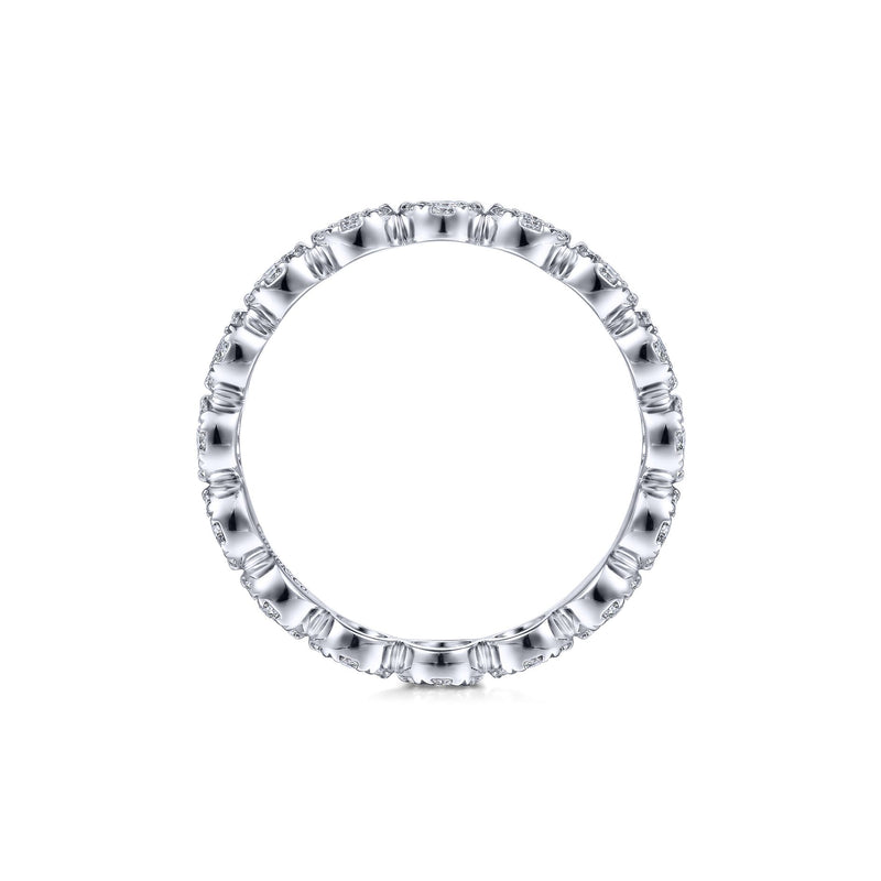 14K White Gold Diamond Disc Eternity Band-Rings-gabriel & co-