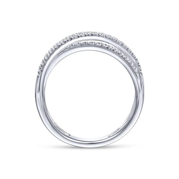 14K White Gold Diamond Bypass Ring