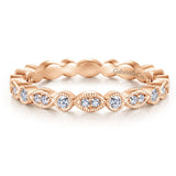 14K Rose Gold Thin Diamond Disc Eternity Band-Rings-gabriel & co-