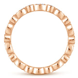 14K Rose Gold Thin Diamond Disc Eternity Band-Rings-gabriel & co-
