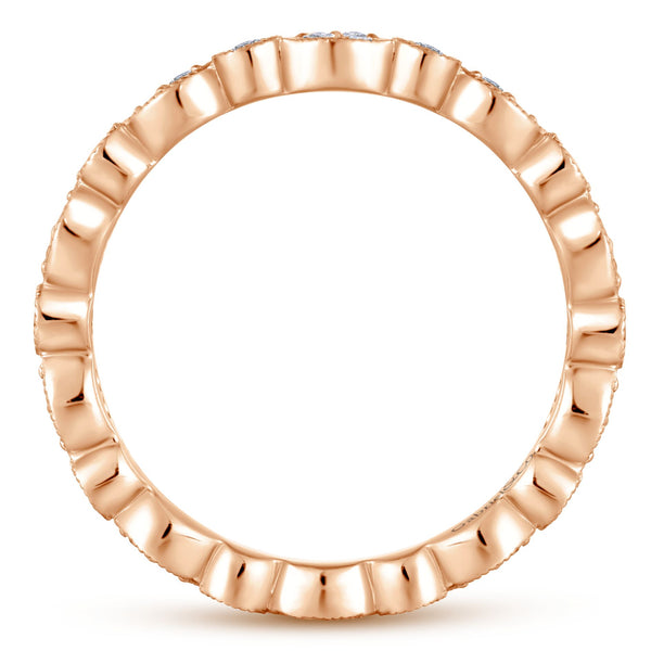 14K Rose Gold Thin Diamond Disc Eternity Band-Rings-gabriel & co-