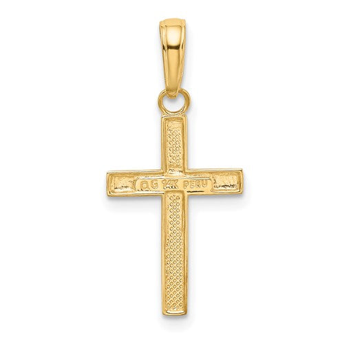 14K Yellow Gold Polished Cross Pendant-Charms & Pendants-Maurice's Jewelers-