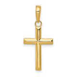 14K Yellow Gold Polished Cross Pendant-Charms & Pendants-Maurice's Jewelers-
