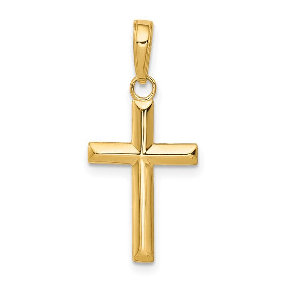 14K Yellow Gold Polished Cross Pendant-Charms & Pendants-Maurice's Jewelers-