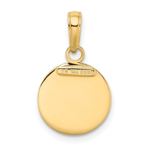 14K Yellow Gold Saint Christopher Medal Round Pendant-Charms & Pendants-Maurice's Jewelers-