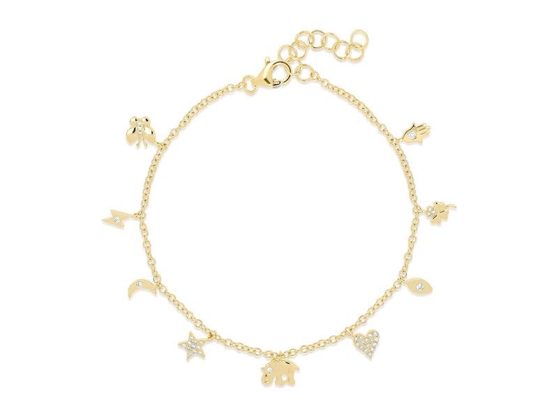 14K Yellow Gold Charm Bracelet