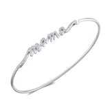 14K White Gold Diamond Mama Bangle-Bangles-majolie-WHITE GOLD-