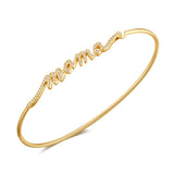 14K White Gold Diamond Mama Bangle-Bangles-majolie-YELLOW GOLD-
