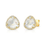 14K Yellow Gold Diamond + Moonstone Trillion Stud Earrings-EARRINGS-majolie-