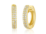 14K White Gold Diamond Petite Huggie Earrings