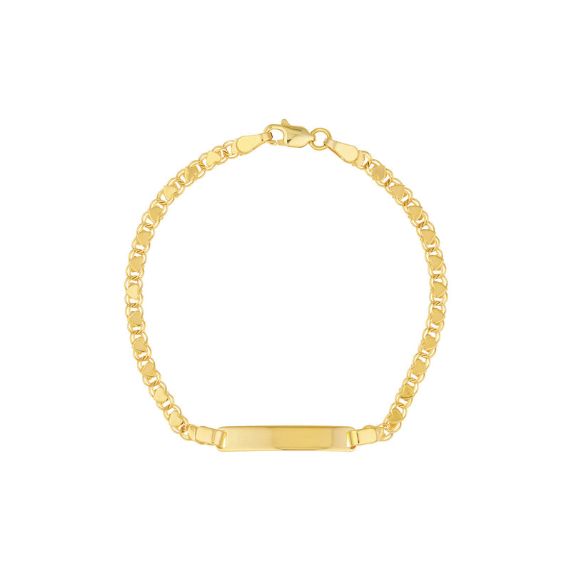 14K Yellow Gold Heart Mirror Rope ID Bracelet-Bracelets-Maurice's Jewelers-