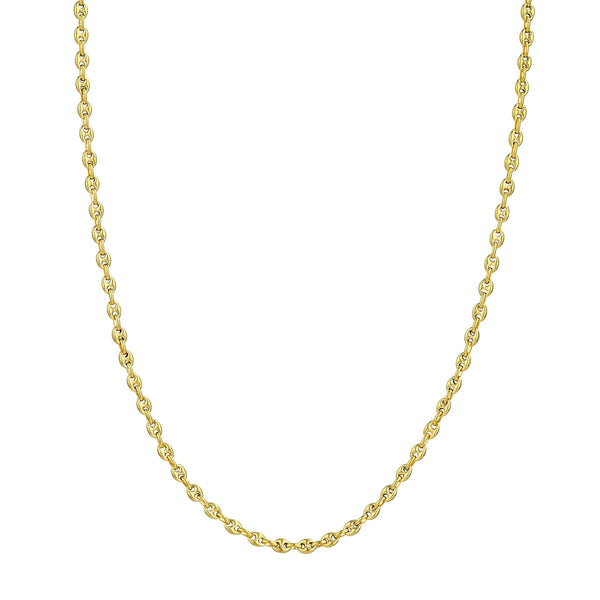 14K Yellow Gold Puff Mariner Chain