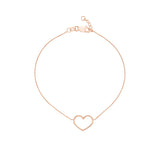 14K Rose Gold Open Heart Bracelet-Bracelets-Maurice's Jewelers-Yellow-