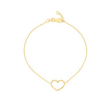 14K Yellow Gold Open Heart Bracelet-Bracelets-Maurice's Jewelers-Rose Gold-