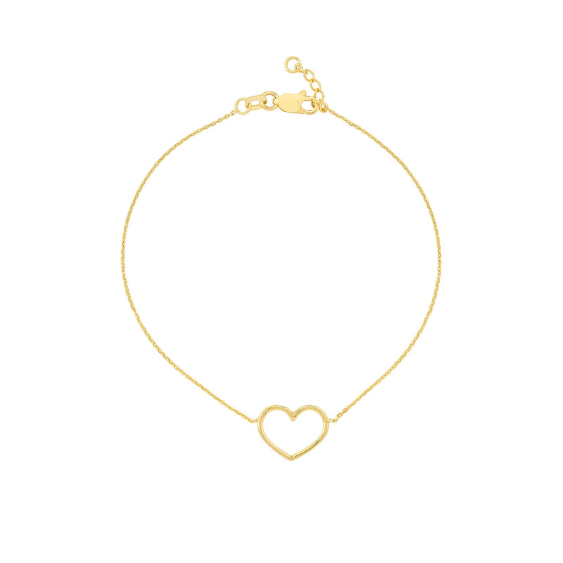 14K Yellow Gold Open Heart Bracelet-Bracelets-Maurice's Jewelers-Rose Gold-