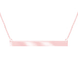 14k Rose Thin Polished Bar Necklace-Necklaces-Maurice's Jewelers-Rose Gold-