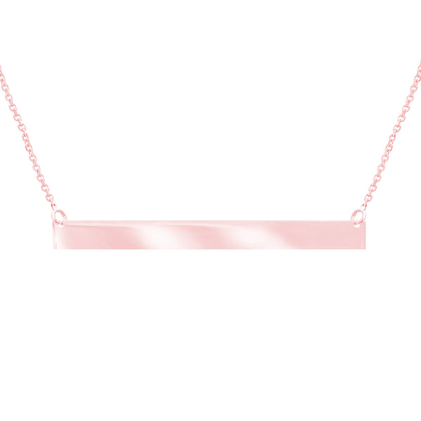 14k White Thin Polished Bar Necklace-Necklaces-Maurice's Jewelers-Rose Gold-