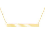 14k Rose Thin Polished Bar Necklace-Necklaces-Maurice's Jewelers-Yellow Gold-