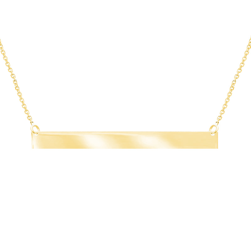 14k Rose Thin Polished Bar Necklace-Necklaces-Maurice's Jewelers-Yellow Gold-