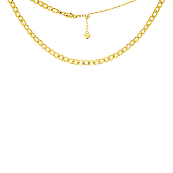 14K Yellow Gold Plain Curb Link Choker-Necklaces-Maurice's Jewelers-