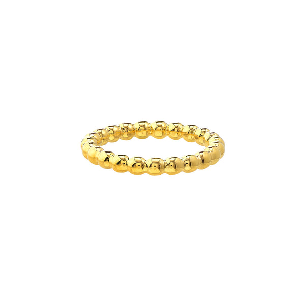 14K Yellow Gold Beaded Band