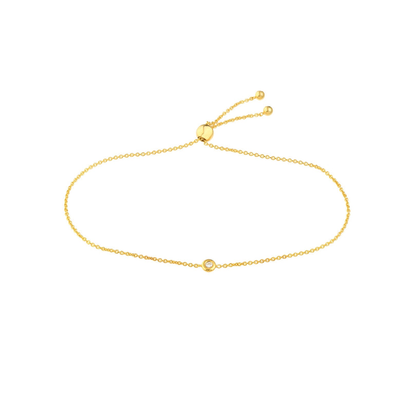 14K Yellow Gold Diamond Bolo Bracelet-Bracelets-Maurice's Jewelers-