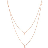 14K Rose Gold Diamond Bezel Double Strand Necklace-Necklaces-Maurice's Jewelers-ROSE GOLD-