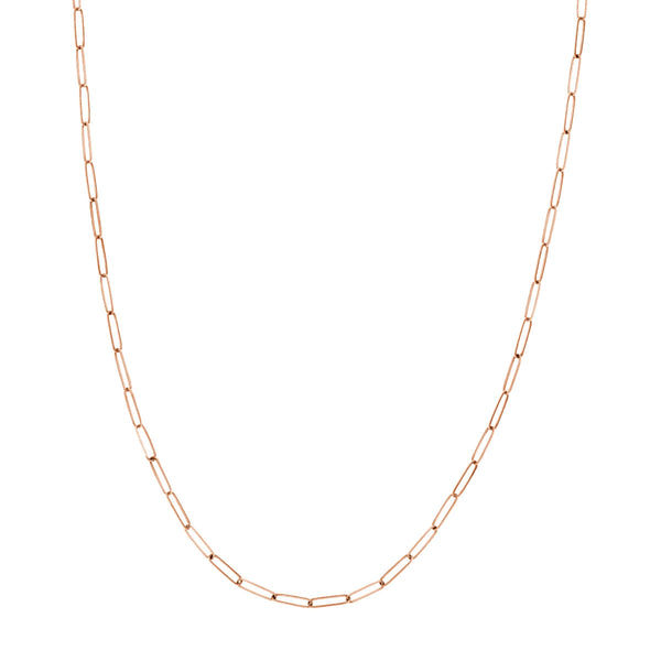 14K Rose Gold Paperclip Link Chain