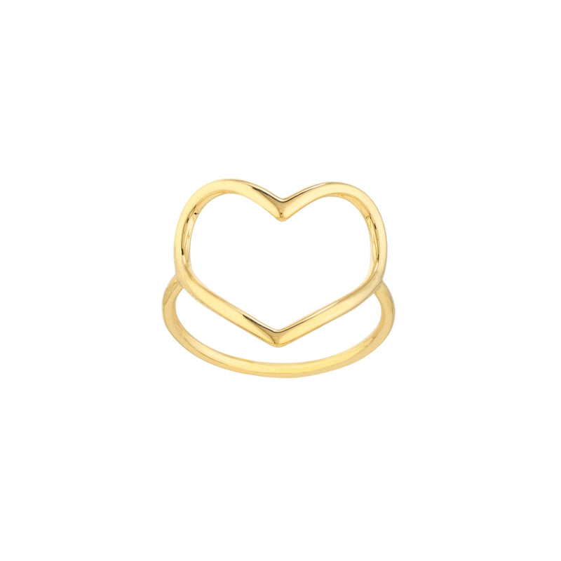 14 Yellow Gold Open Heart Ring