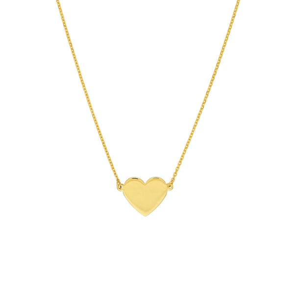 14K Yellow Gold Engravable Mini Heart Necklace-Necklaces-Maurice's Jewelers-