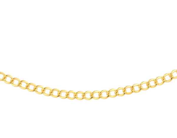 14K Yellow Gold Curb Adjustable Choker Necklace