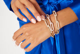 14K Yellow Gold Double Diamond Link Bracelet-Bracelets-aaron jewelry-