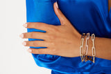 14K Yellow Gold Double Diamond Link Bracelet-Bracelets-aaron jewelry-