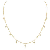 14K White Gold Diamond By The Yard & Spike Necklace-Necklaces-majolie-