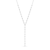 14K White Gold Diamond Y Necklace-Necklaces-majolie-