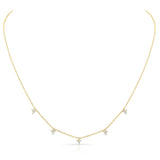 14K White Gold Diamond Trio Drop Dangle Necklace-Necklaces-MAJOLIE-YELLOW GOLD-