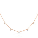 14K Yellow Gold Diamond Trio Drop Dangle Necklace-Necklaces-MAJOLIE-ROSE GOLD-
