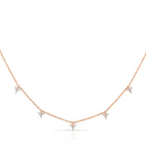 14K White Gold Diamond Trio Drop Dangle Necklace-Necklaces-MAJOLIE-ROSE GOLD-