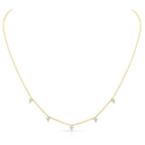 14K Yellow Gold Diamond Trio Drop Dangle Necklace-Necklaces-MAJOLIE-YELLOW GOLD-
