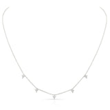 14K White Gold Diamond Trio Drop Dangle Necklace-Necklaces-MAJOLIE-WHITE GOLD-