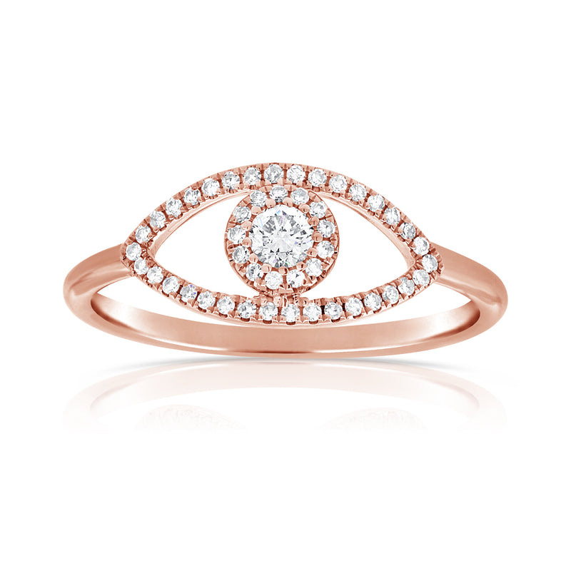 Buy Zavya Evil Eye Rose Gold Plated Cz 925 Sterling Silver Ring for Women  Online