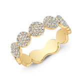 14K White Gold Diamond Pave Disk Band-Rings-majolie-YELLOW GOLD-