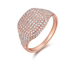 14K White Gold Diamond Pinky Ring-Rings-majolie-