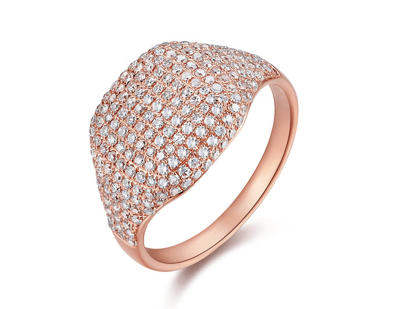 14K White Gold Diamond Pinky Ring-Rings-majolie-