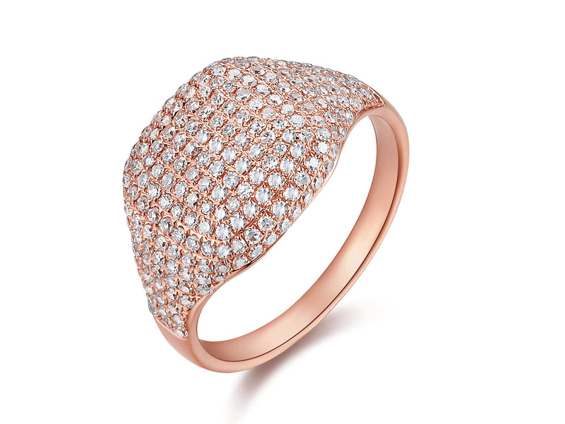 14K White Gold Diamond Pinky Ring-Rings-majolie-