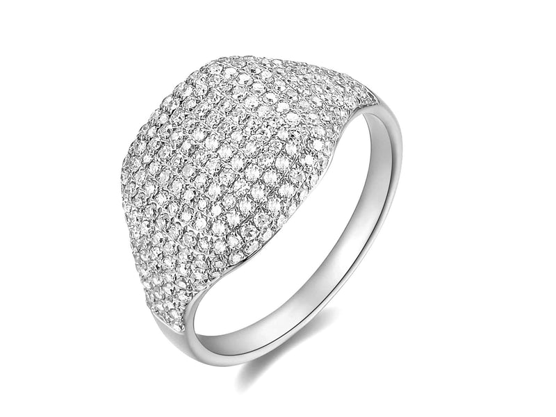 14K White Gold Diamond Pinky Ring